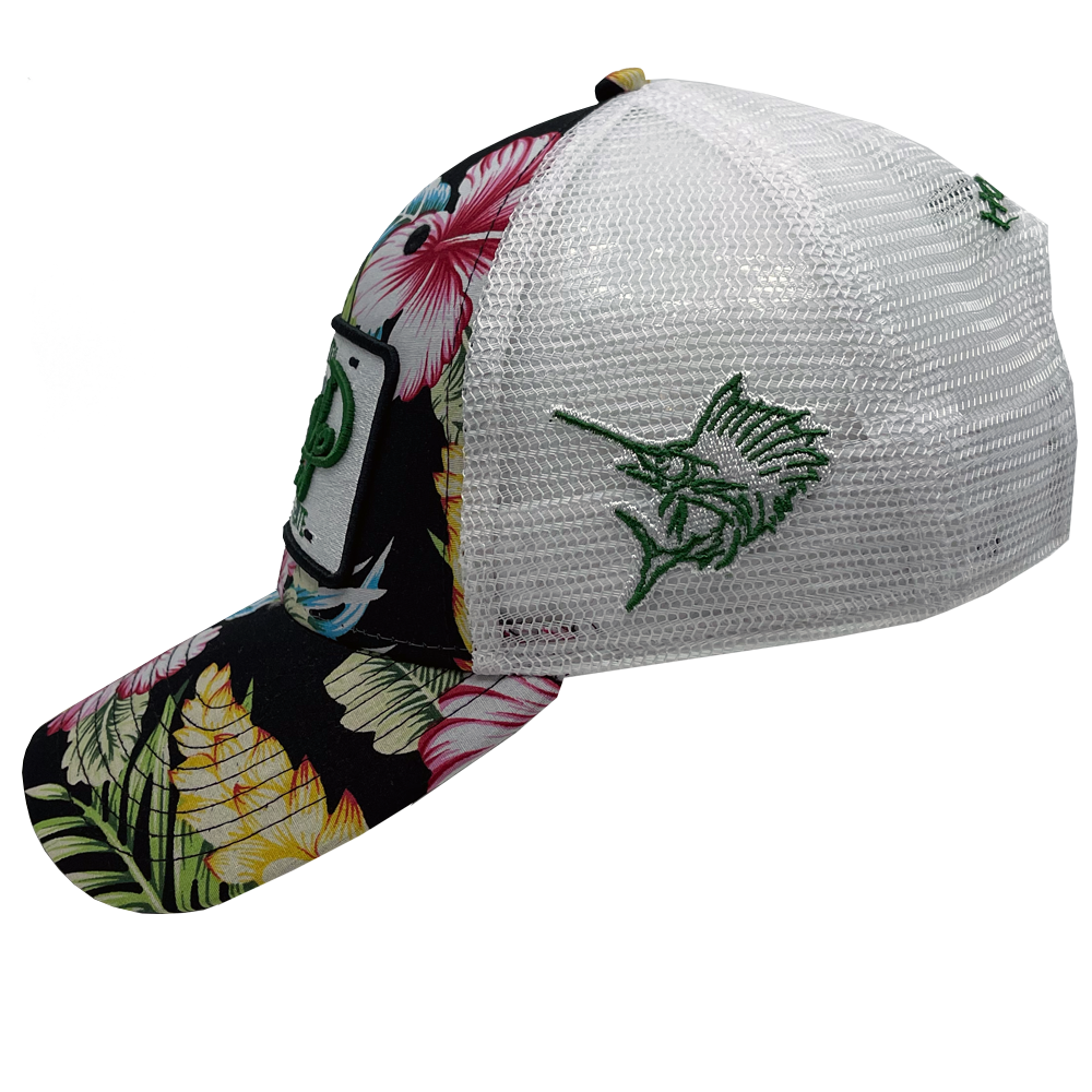 Signature Florida Hibiscus Snapback Hat (Floral/White) - Sailfish