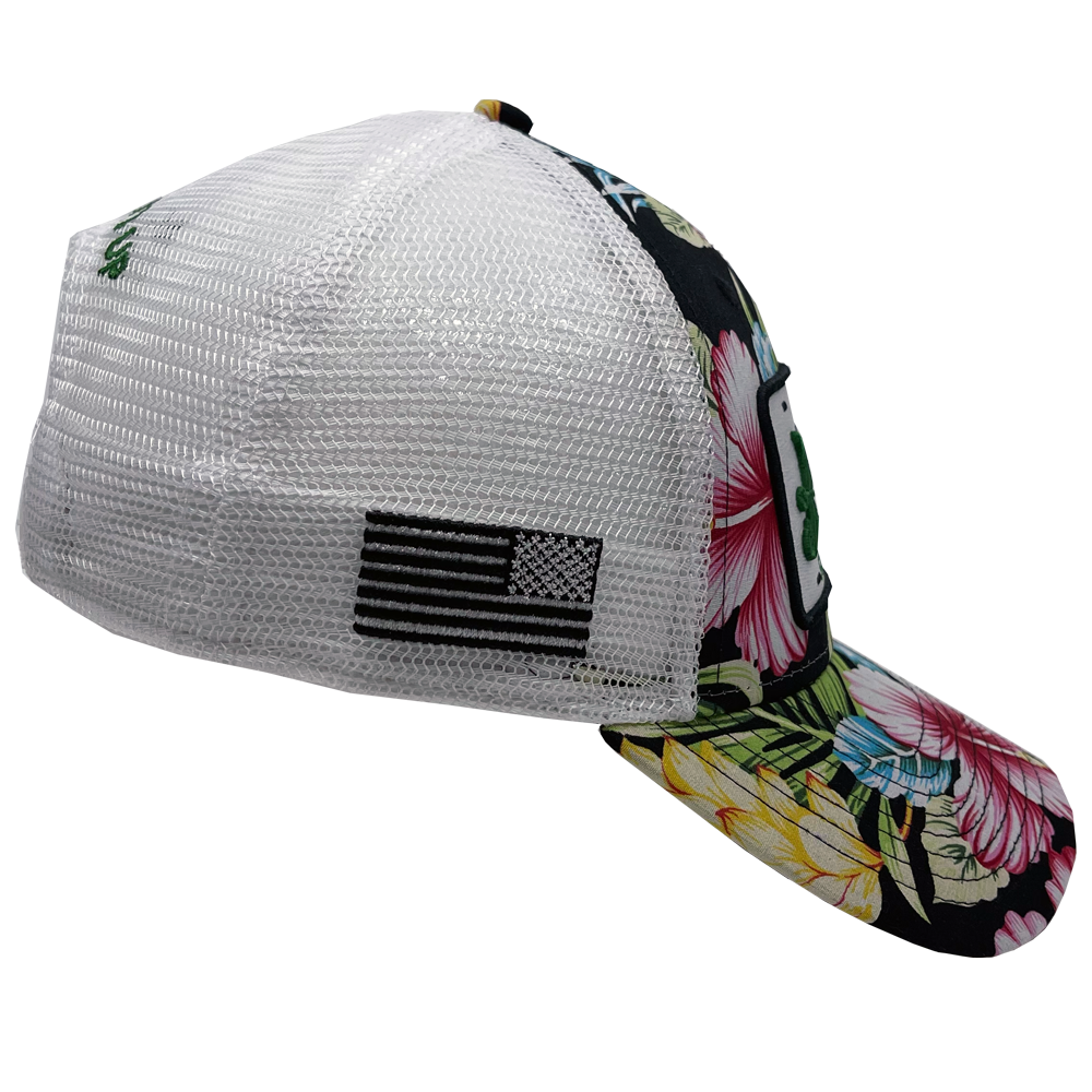 Signature Florida Hibiscus Snapback Hat (Floral/White) - Sailfish
