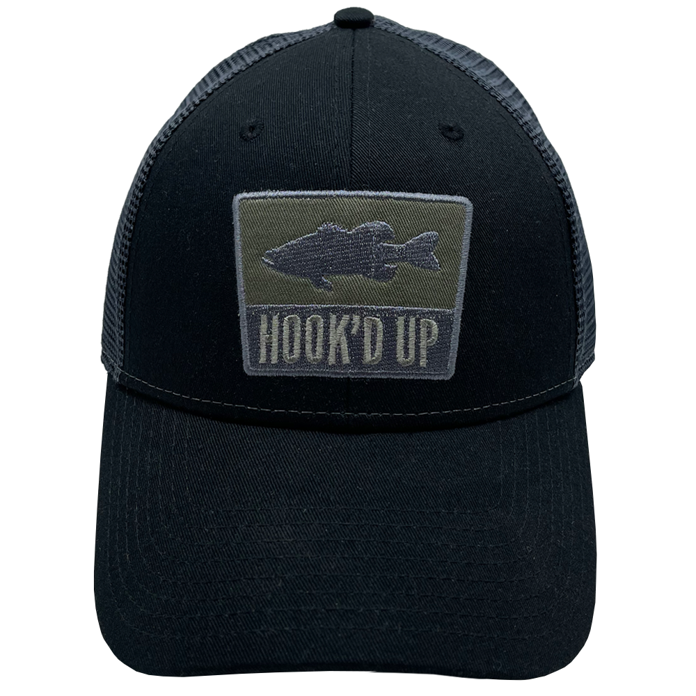 Hook'd Up Bass Silouette Snapback Hat (Black/Gray)
