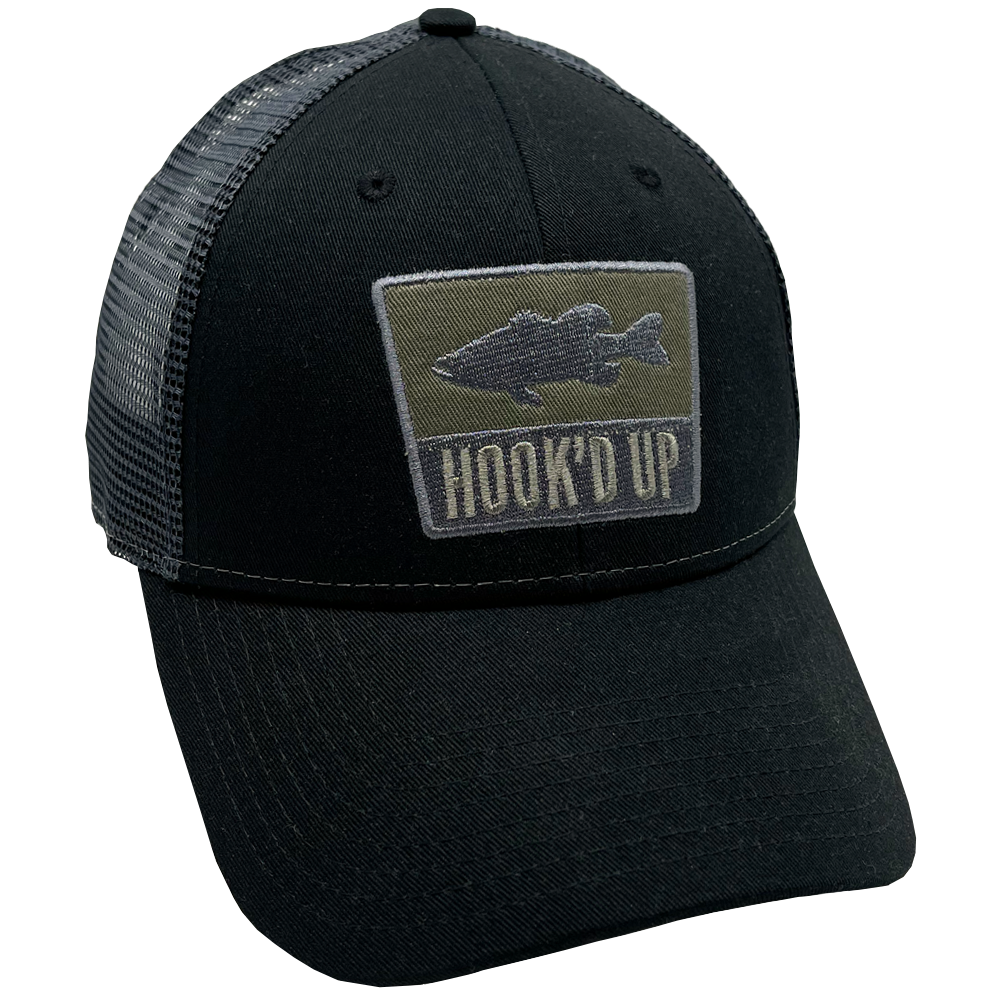Hook'd Up Bass Silouette Snapback Hat (Black/Gray)