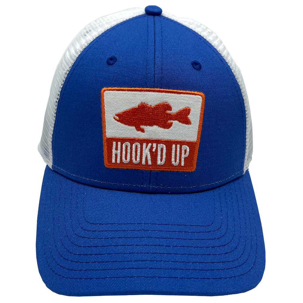 Hook'd Up Bass Silouette Snapback Hat (Royal/Orange)