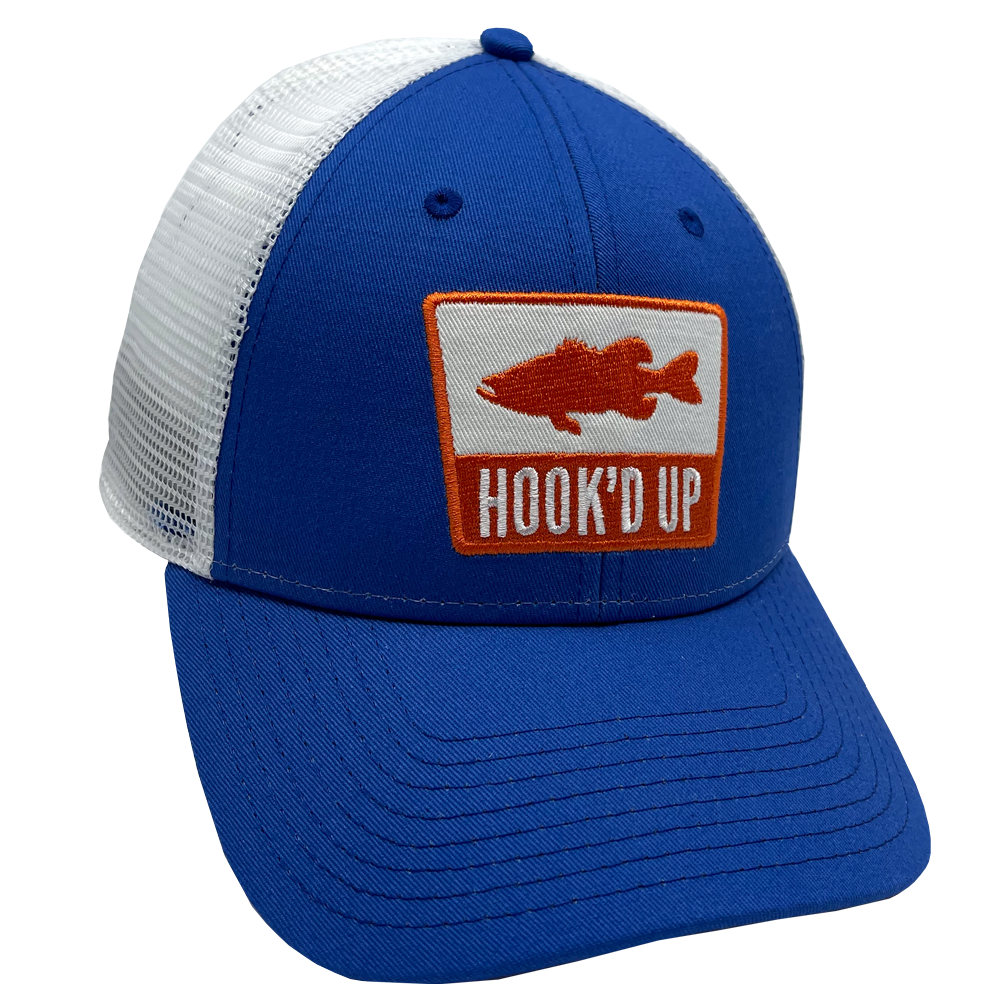 Hook'd Up Bass Silouette Snapback Hat (Royal/Orange)
