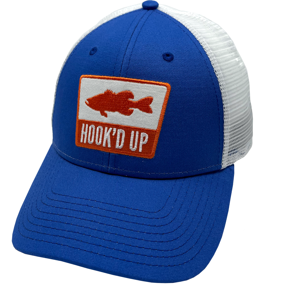 Hook'd Up Bass Silouette Snapback Hat (Royal/Orange)