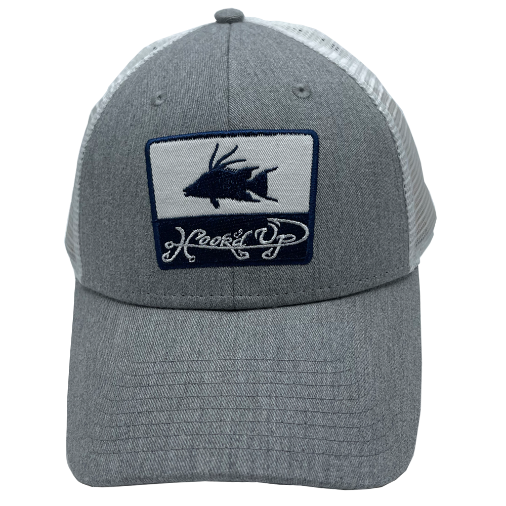 Hook'd Up Hogfish Silouette Snapback Hat (Heather/Navy)