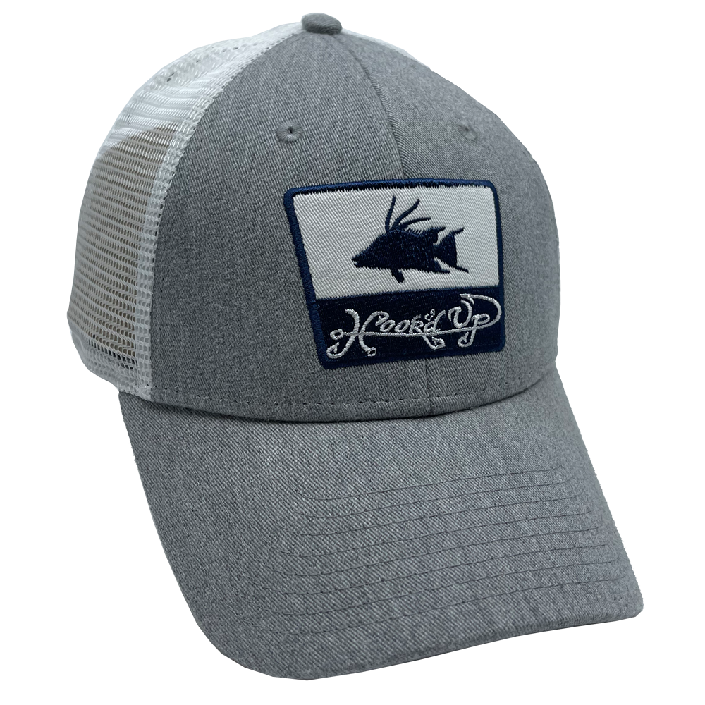 Hook'd Up Hogfish Silouette Snapback Hat (Heather/Navy)
