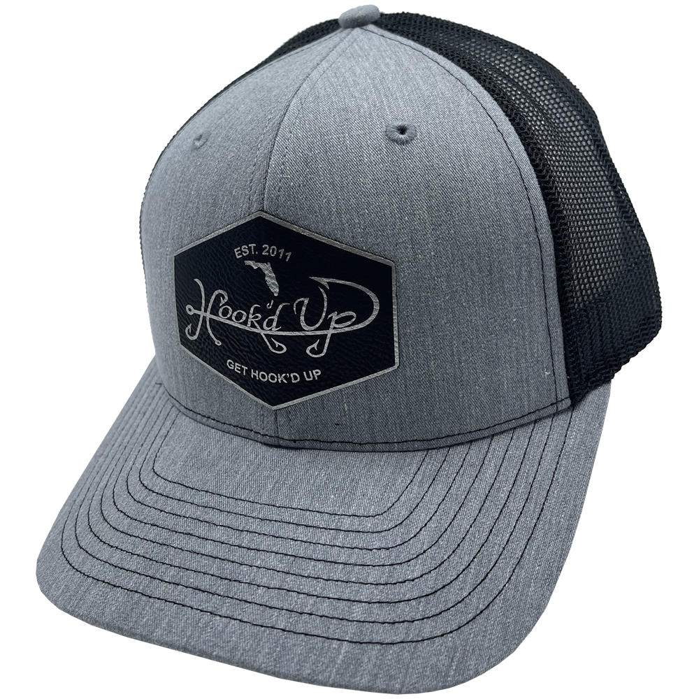 Leather Patch Signature Snapback Hat (Heather Gray/Black)