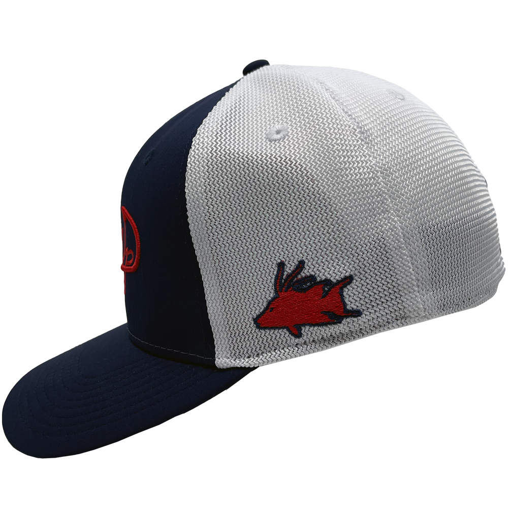 Signature Flex Fit Hat (Navy/White) - Hogfish