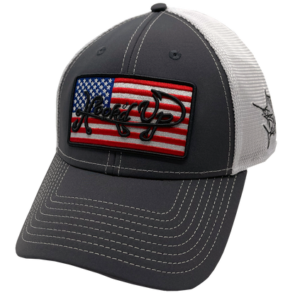 Signature American Flag Snapback Hat (Gray)