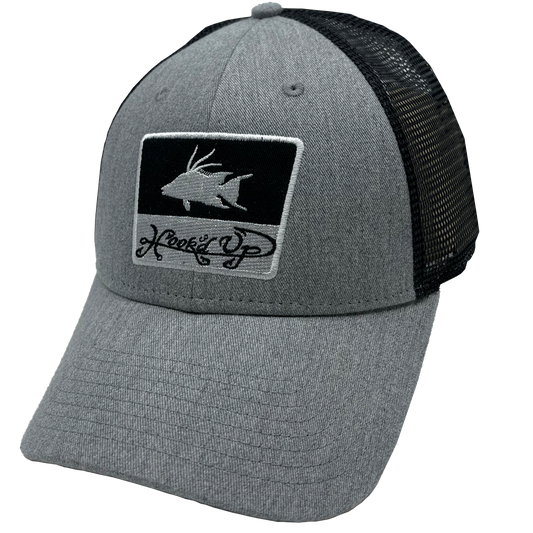 Hook'd Up Hogfish Silouette Snapback Hat (Gray/Black)