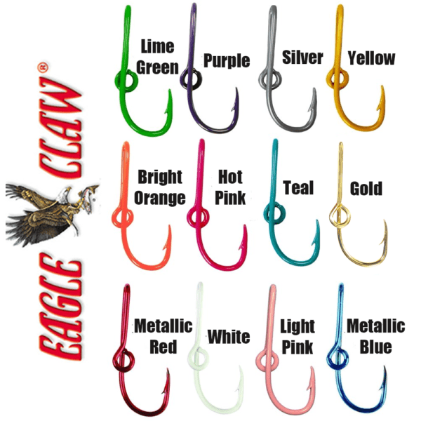 Eagle Claw Hat Fishing Hook Assortment, Red, White, and Blue 